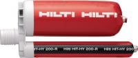 HIT-HY 200-R 化學黏合錨栓 頂級性能的注射式混合型黏著劑，通過認證並適用於連接鋼筋及進行重型錨固
