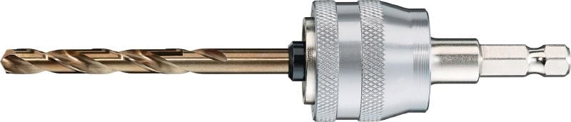 碳鑽開孔鋸機軸連導孔鑽頭 機軸連導孔鑽頭，適用於極緻硬質合金帶孔鋸