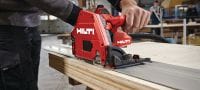 SC 6WP-22 cordless plunge saw Precision plunge circular saw with high dust capture rate for clean and controlled, straight cuts in wood up to 53 mm│2-1/8 depth with guiderail Applications 7